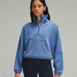 lululemon Softstreme Ribbed Brushed Half-Zip Pullover in Pitch Blue - 2